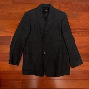MaxMara Black linen Blazer with Patch Pockets
